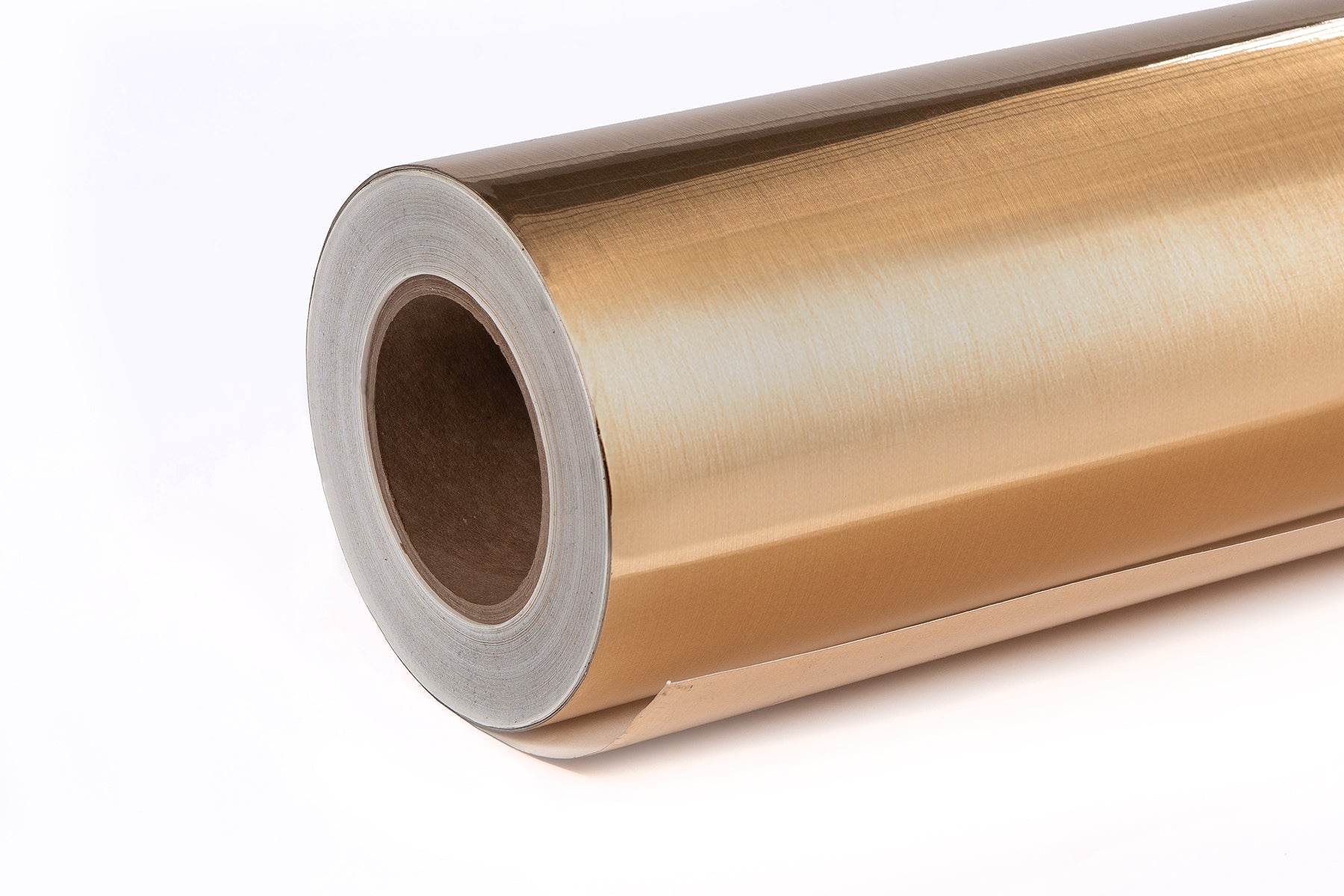 2.0mil Brushed Gold Chrome Metallic Polyester with Permanent Adhesive (#002GB)
