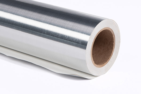 2.0mil Brushed Silver Chrome Metallic Polyester with Permanent Adhesive (2 yr) (#002SB)