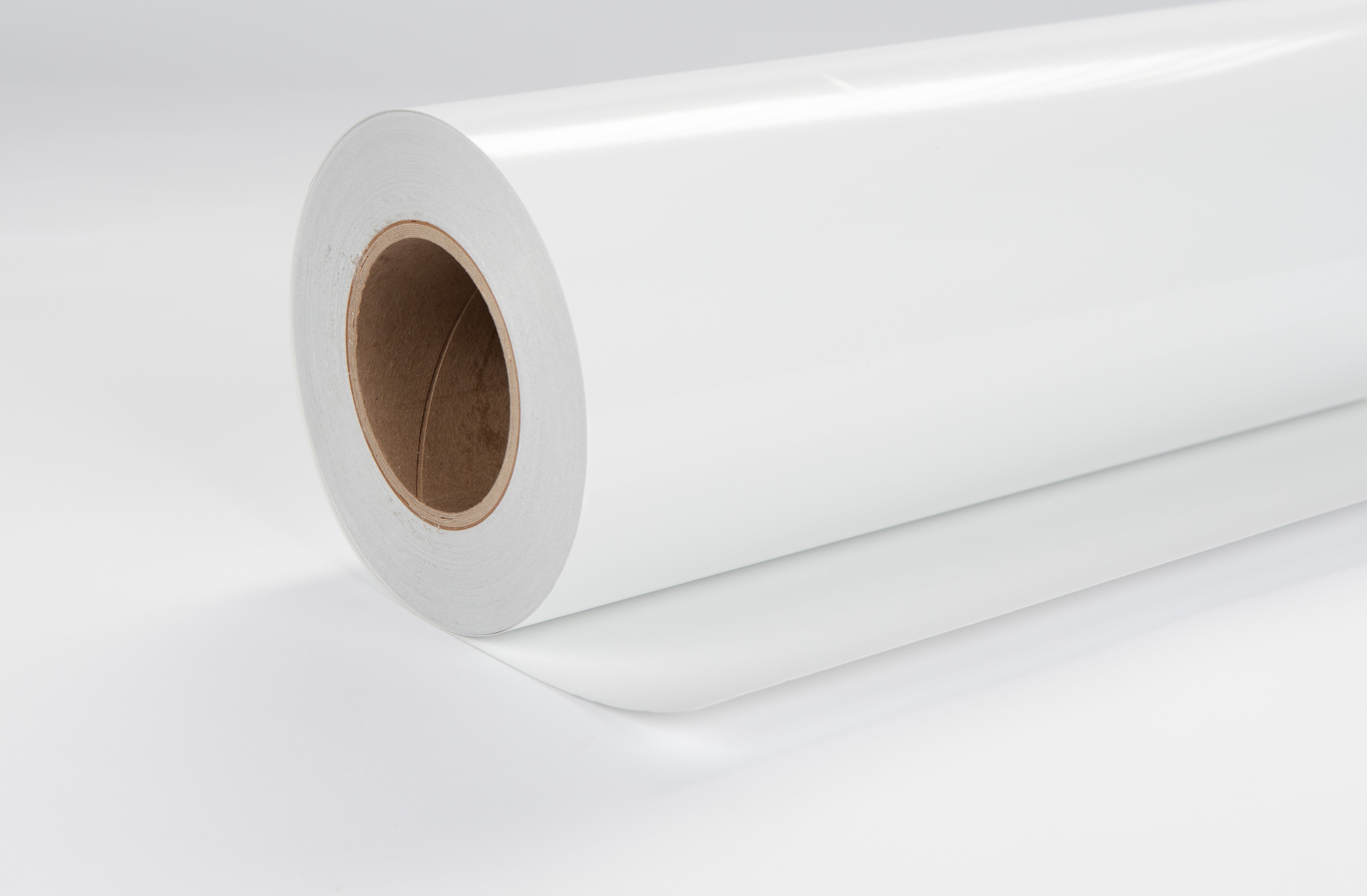 2.4mil Gloss White Calendered Vinyl With Gray Repositionable Air-Egress Adhesive (#032)