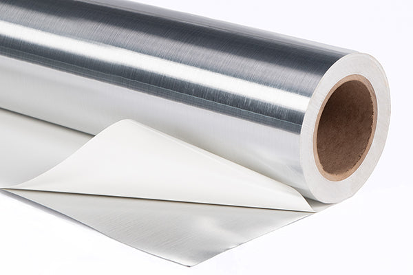 2.0mil Brushed Silver Chrome Metallic Polyester with Permanent Adhesive (2 yr) (#002SB)