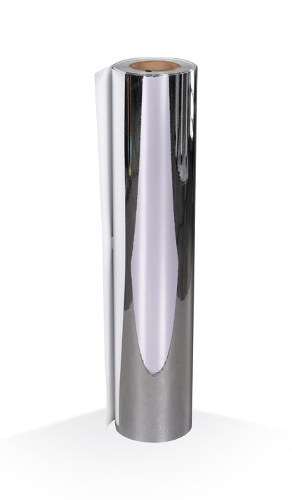 2.0mil Silver Chrome Mirror Metallic Polyester with Permanent Adhesive (2 yr) (#002S)