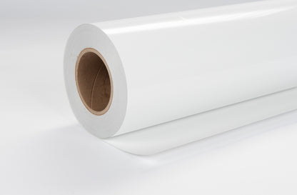 2.4mil Gloss White Calendered Vinyl With Gray Repositionable Air-Egress Adhesive (#032)