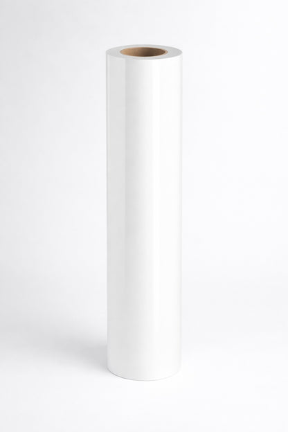 2.4mil Gloss White Calendered Vinyl With Gray Repositionable Air-Egress Adhesive (#032)