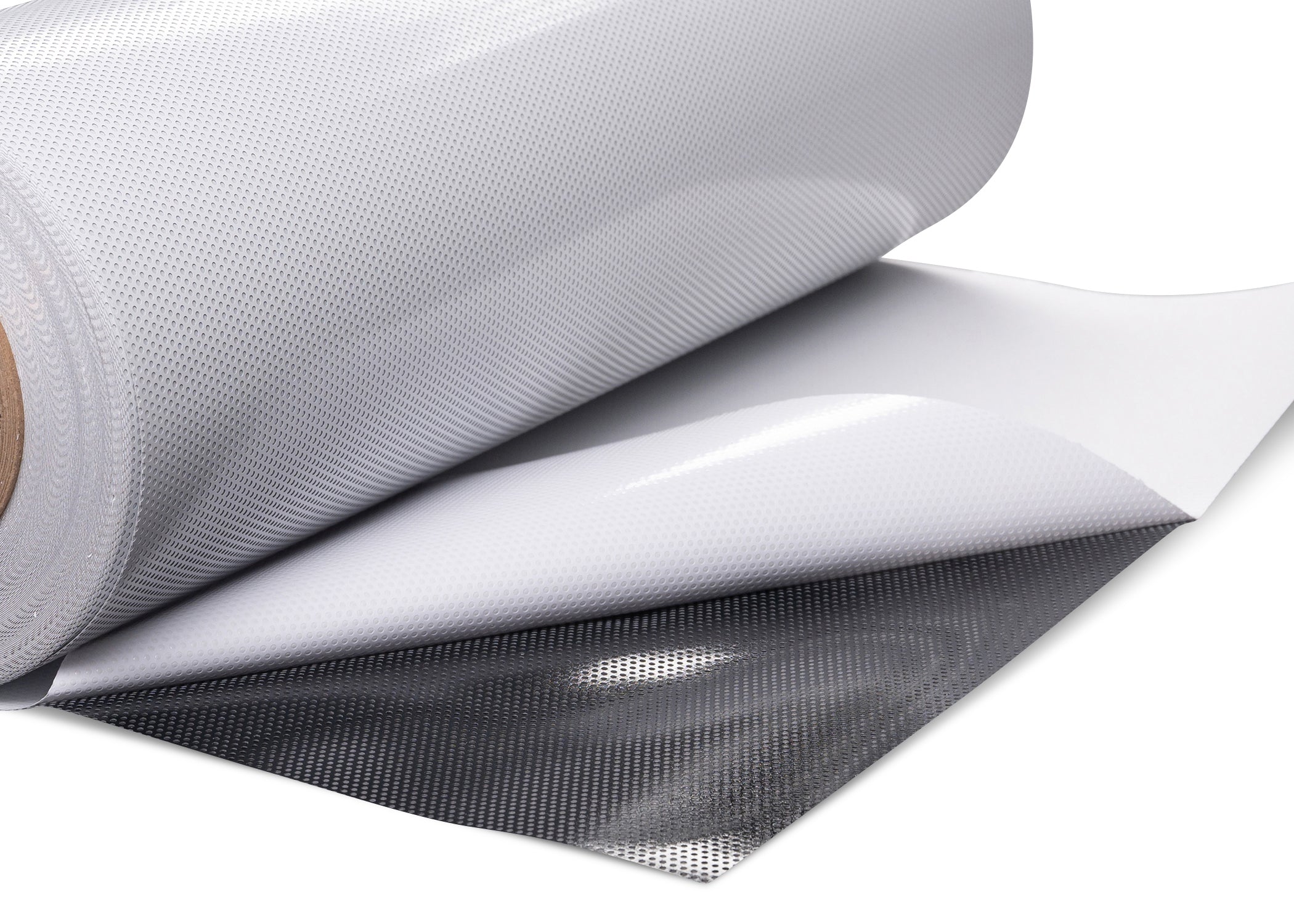 6.0mil Perforated Window Calendered Vinyl (60/40) with Removable Adhesive (White Print Face w/ Black Back) (#062)