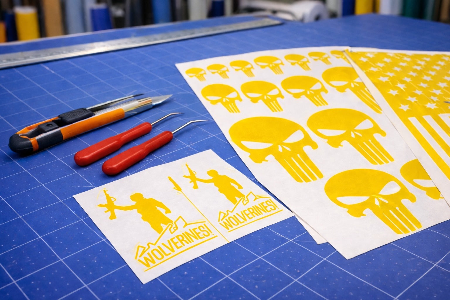 3.4mil Matte Yellow Paint Mask Spray Stencil Vinyl with Removable Adhesive (#158)