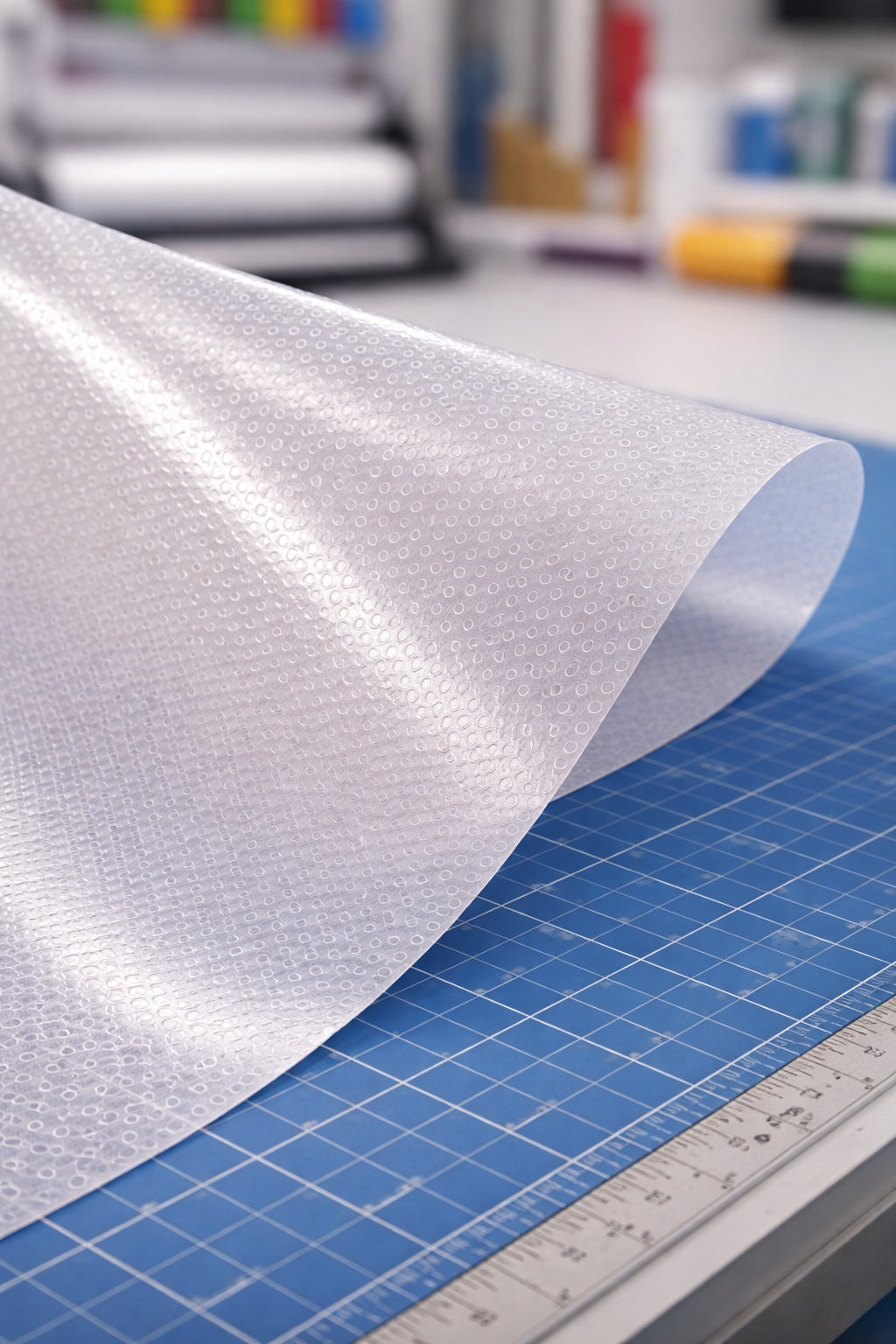 6.0mil Perforated Window Calendered Vinyl (60/40) with Removable Adhesive (Clear Print Face) (#162)