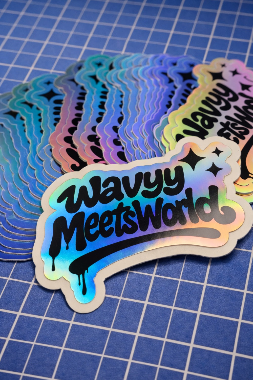 6.0mil Rainbow Holographic Semi-Rigid Calendered Vinyl with Permanent Adhesive (1yr) (#567)