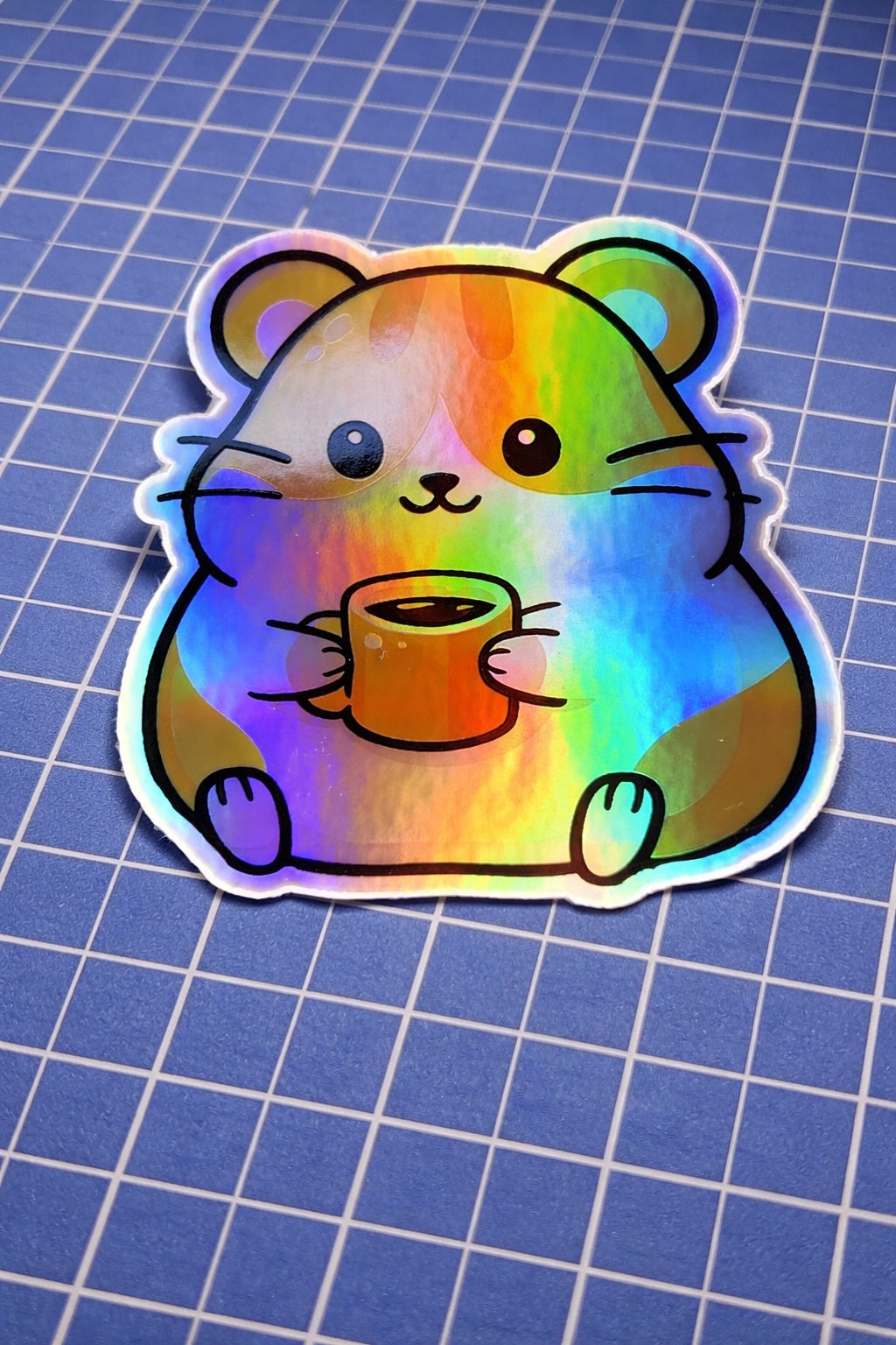 6.0mil Rainbow Holographic Semi-Rigid Calendered Vinyl with Permanent Adhesive (1yr) (#567)