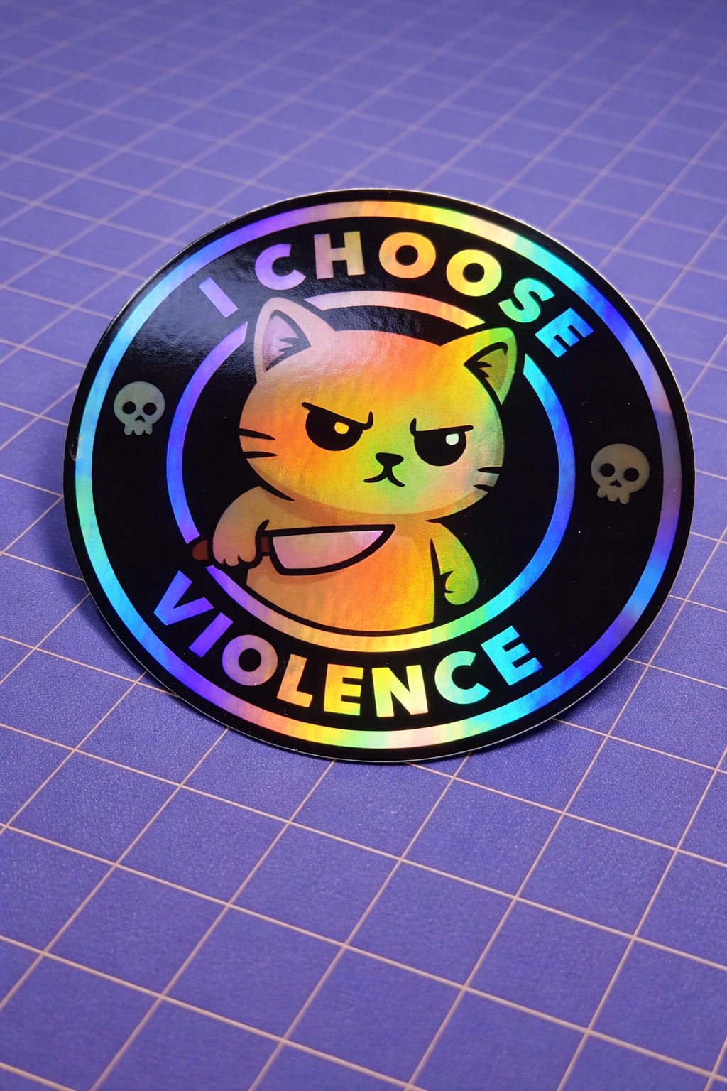 6.0mil Rainbow Holographic Semi-Rigid Calendered Vinyl with Permanent Adhesive (1yr) (#567)