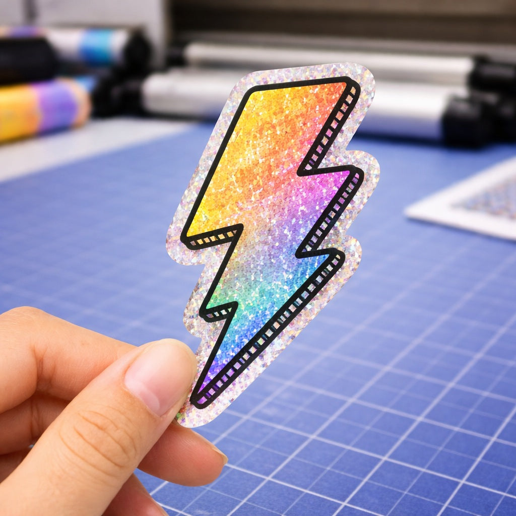 6.0mil Glitter Sparkle Holographic Calendered Vinyl with Permanent Adhesive (1 yr) (#568)